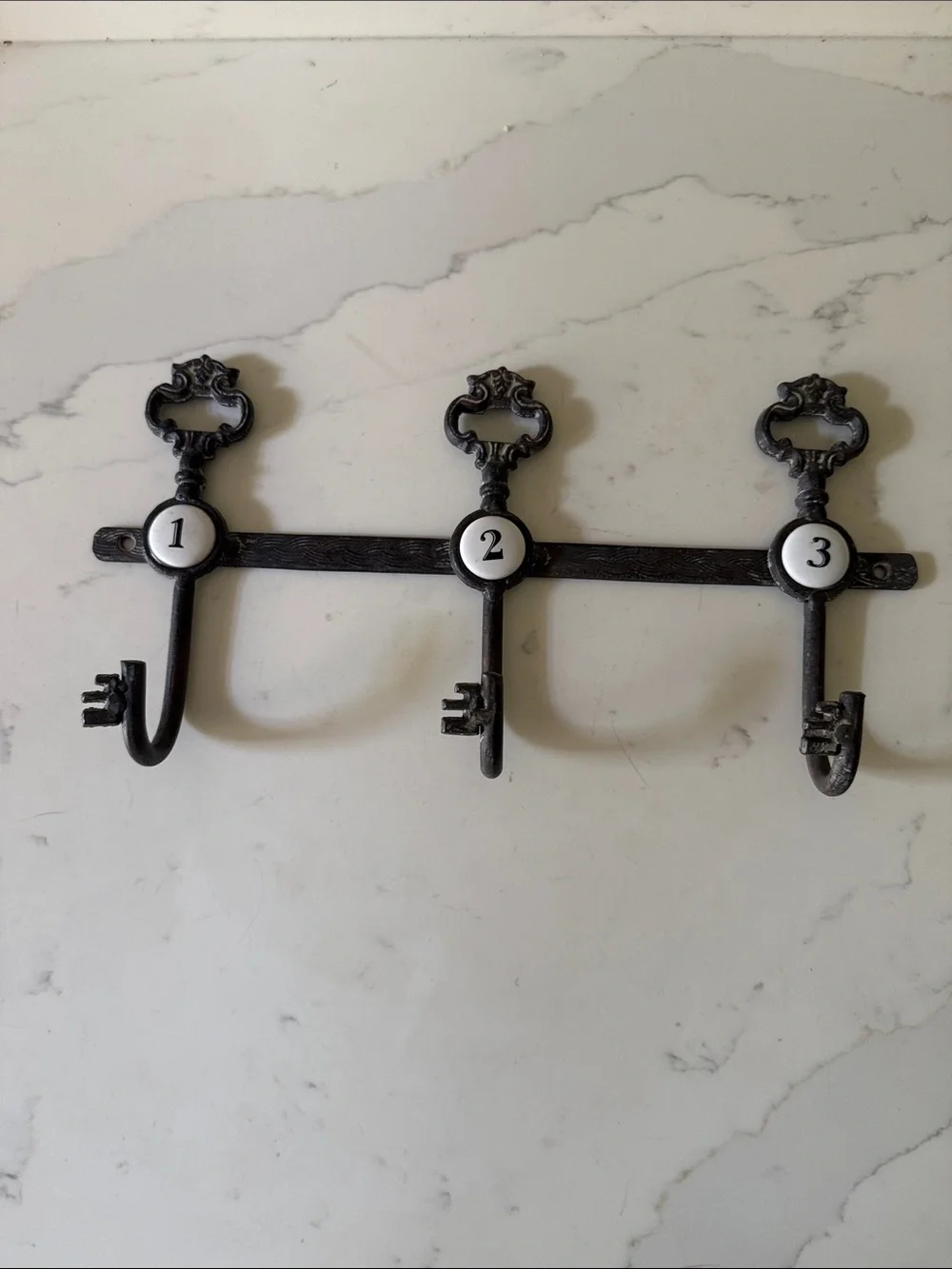 Cast Iron Key Trio Wall Hook Rack
